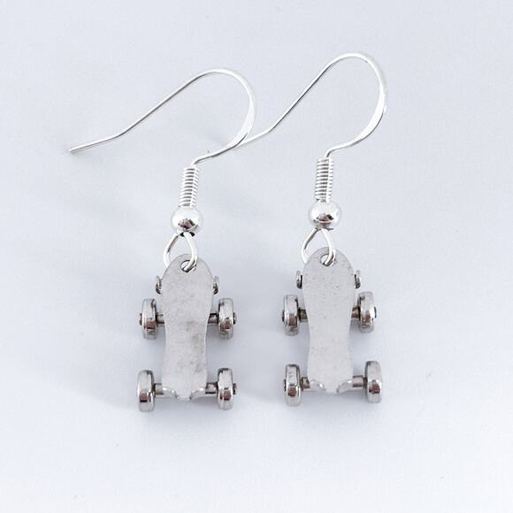 Vintage JMF Sterling Silver 925 Roller Skate Dangle Earrings - Picture 5 of 10